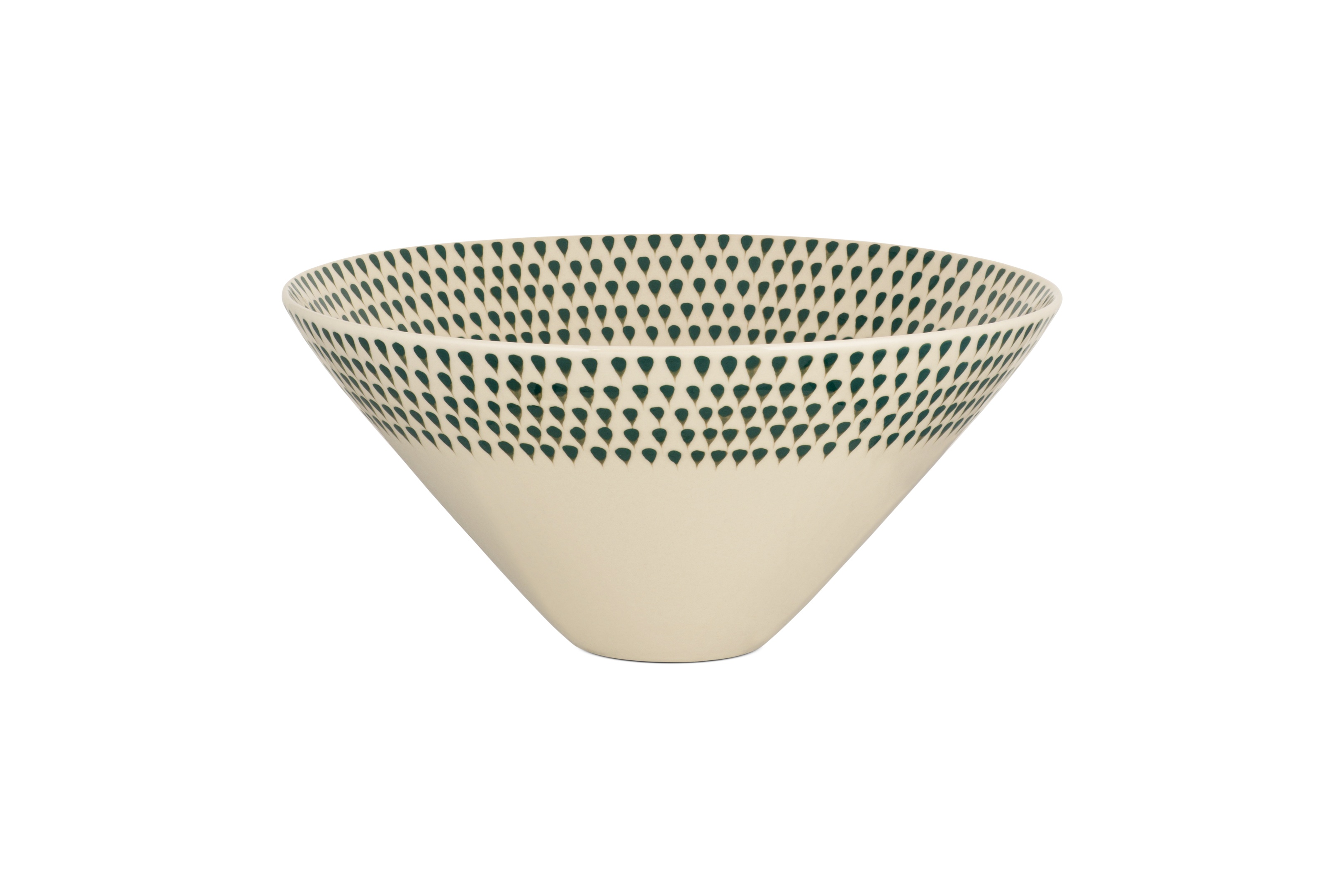 Juniper Drop Serving Bowl Cream & Juniper Large