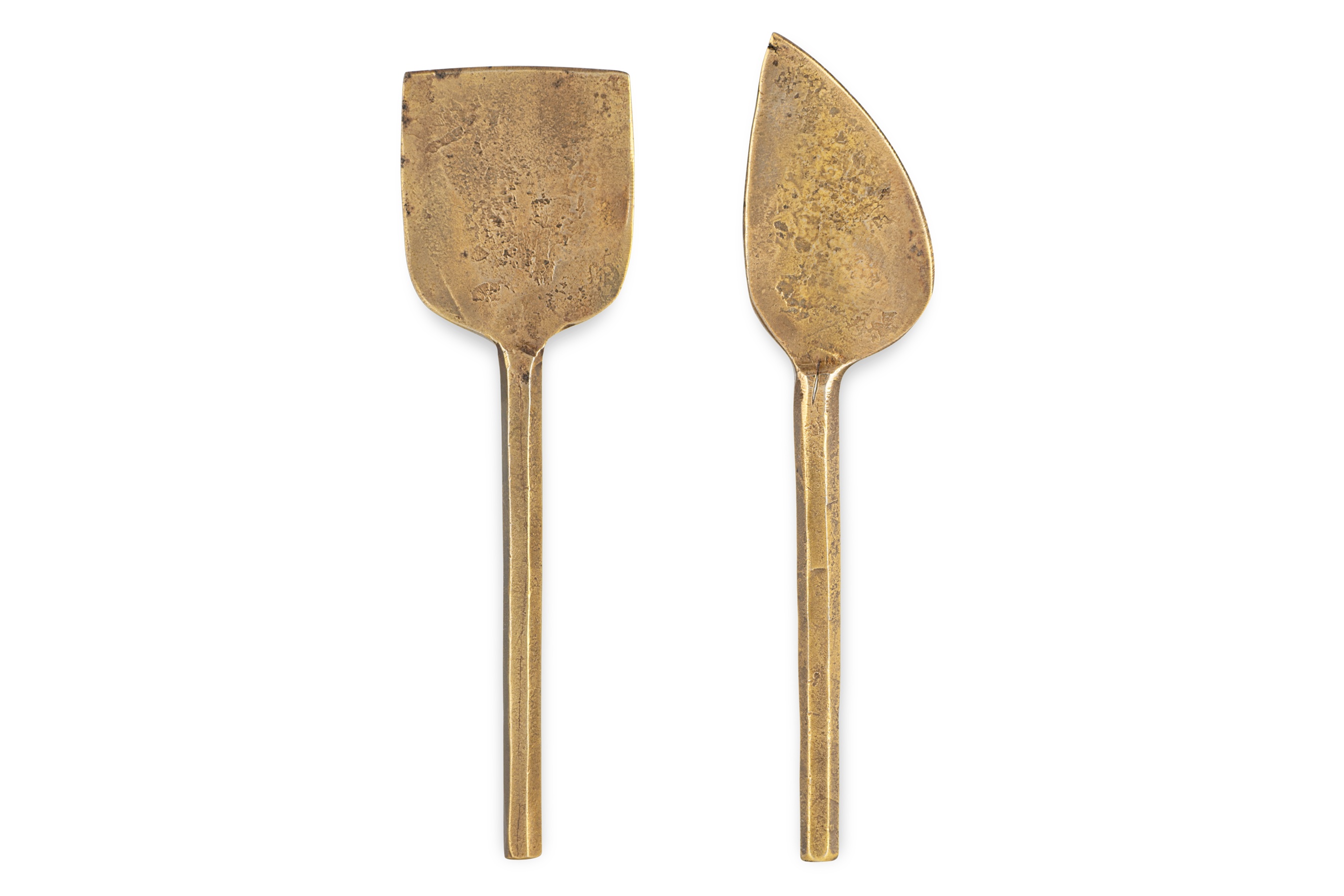 Kasa Antique Brass Cheese Knives Set Of 2