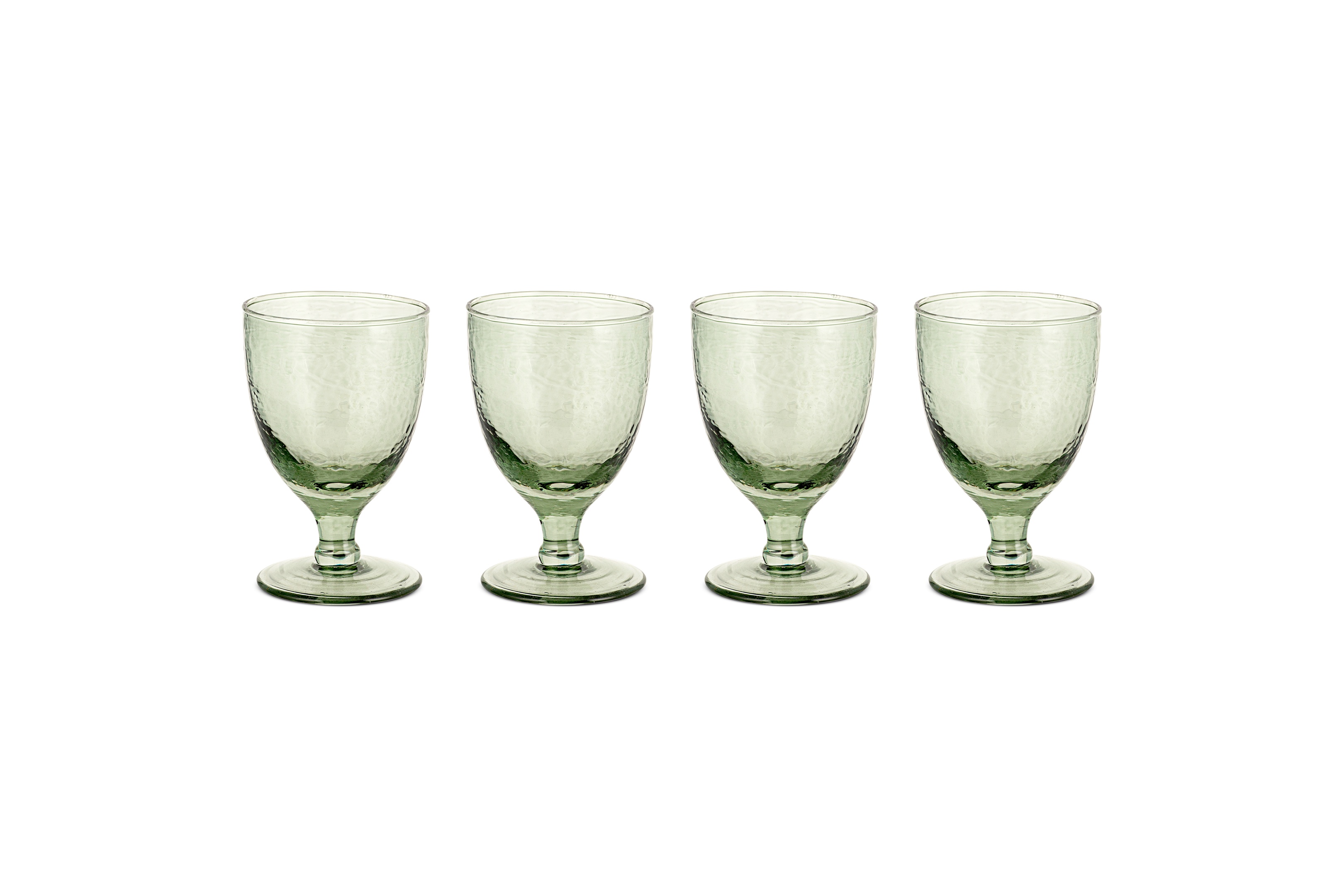 Yala Hammered Wine Glass Sage Green Set Of 4