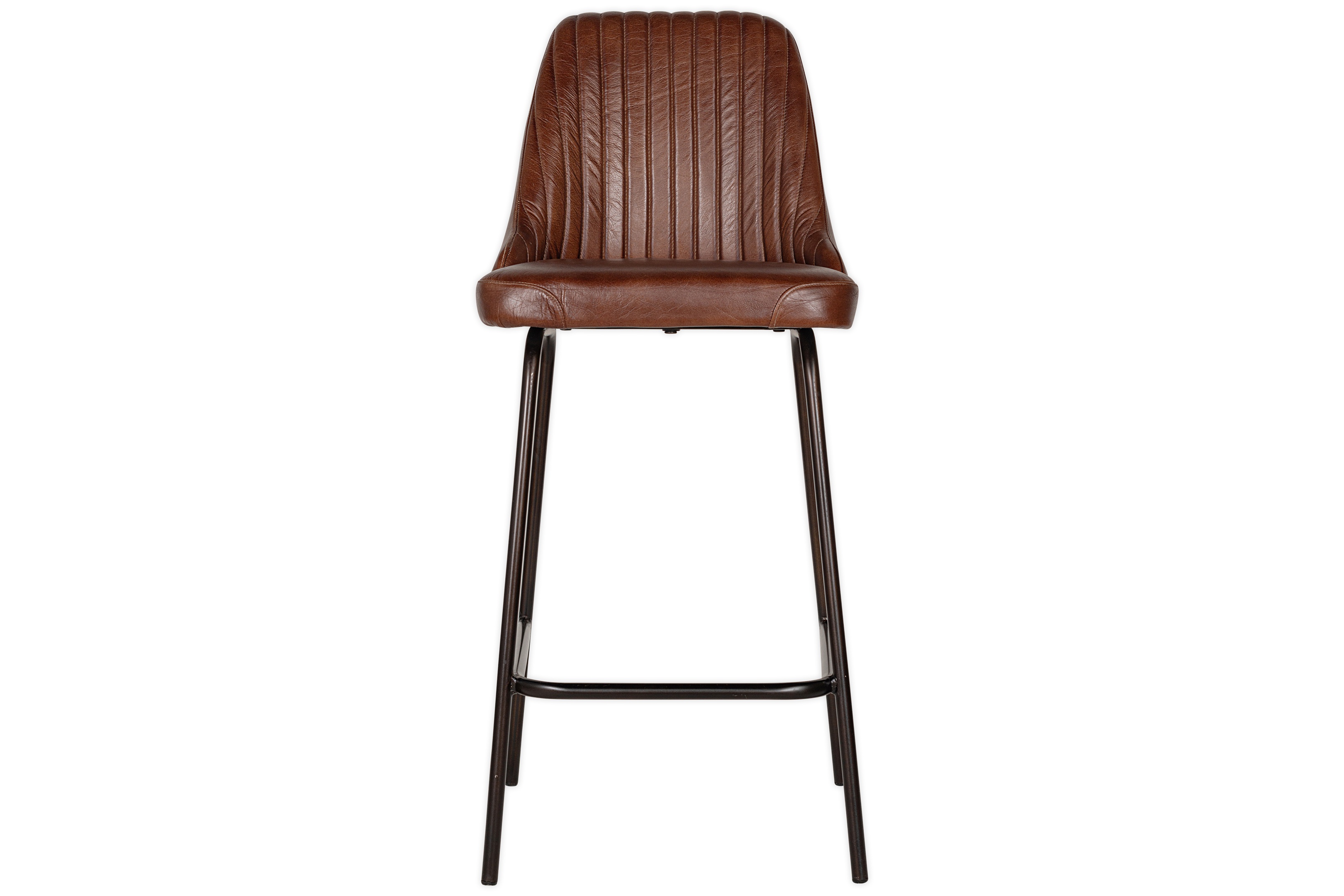 Harsha Leather Counter Chair Chocolate Brown