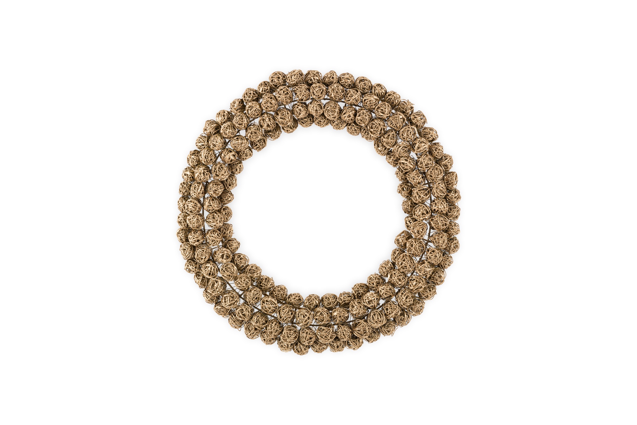 Madhi Wire Ball Wreath Brass Small
