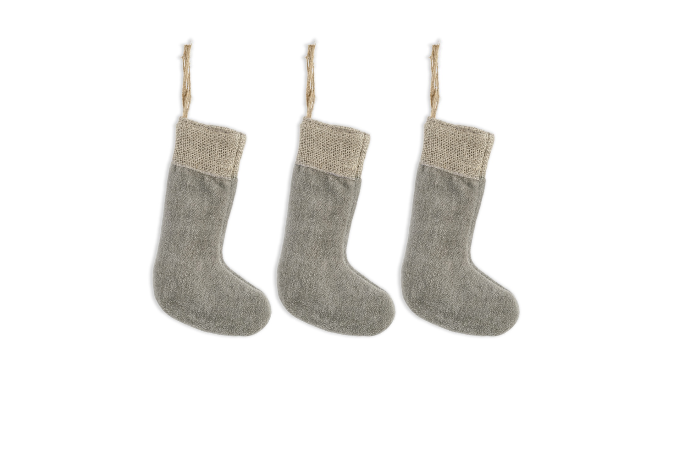 Karru Cotton Velvet Mini Stocking Light Grey