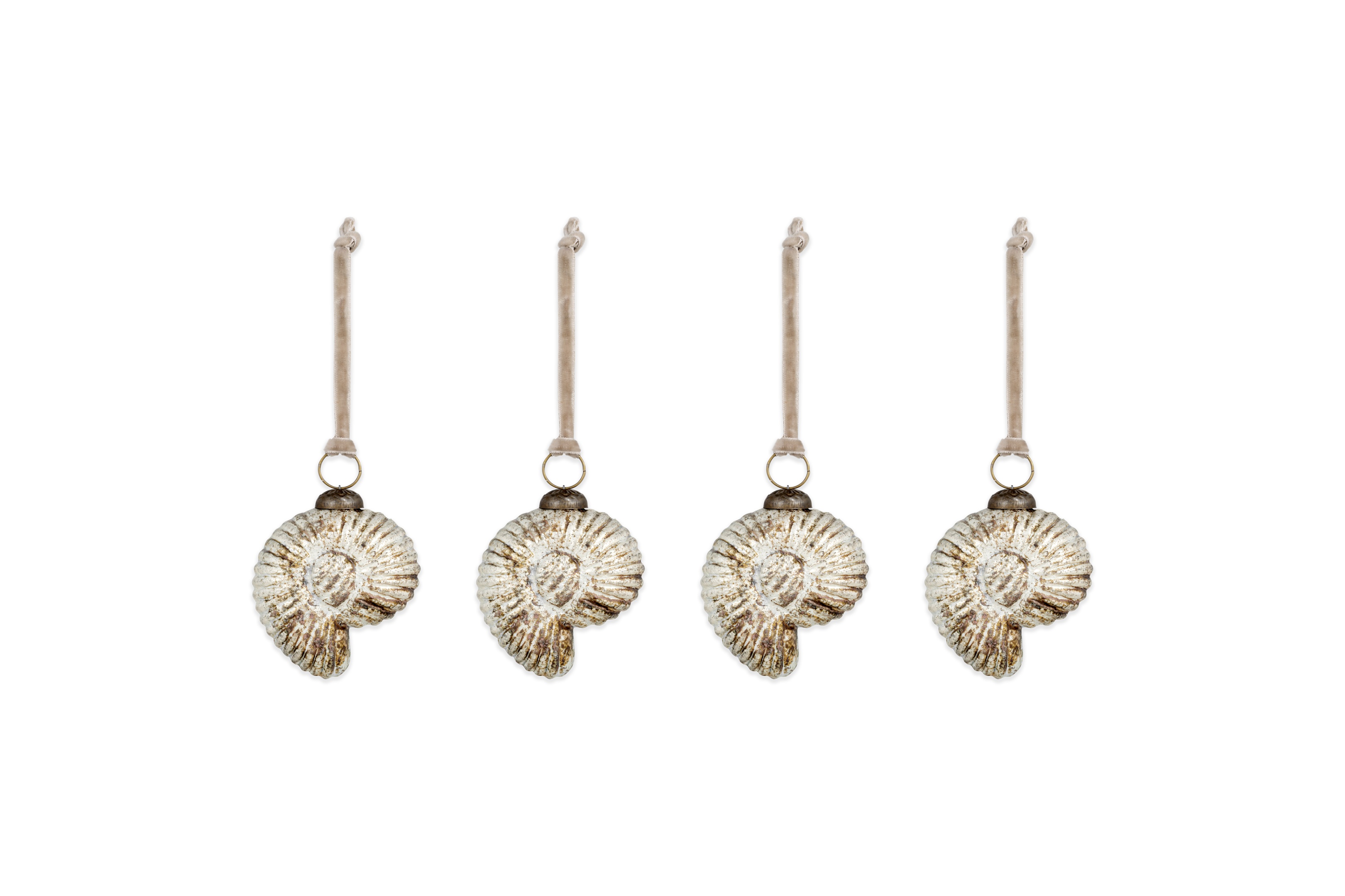 Sachin Shell Baubles Rustic Gold £28 Set Of 4