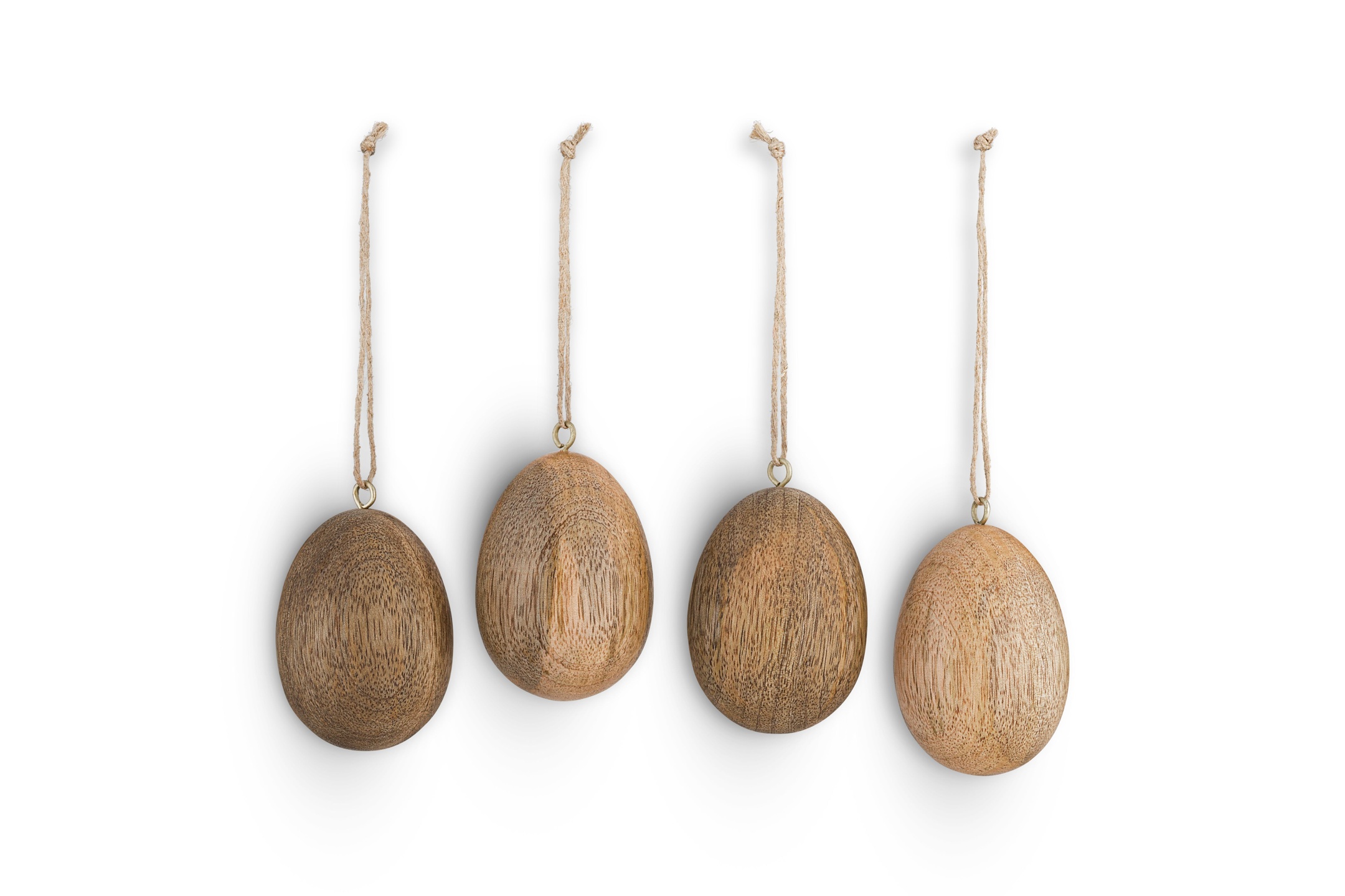 Dima Mango Wood Hanging Egg Decoration set of 4