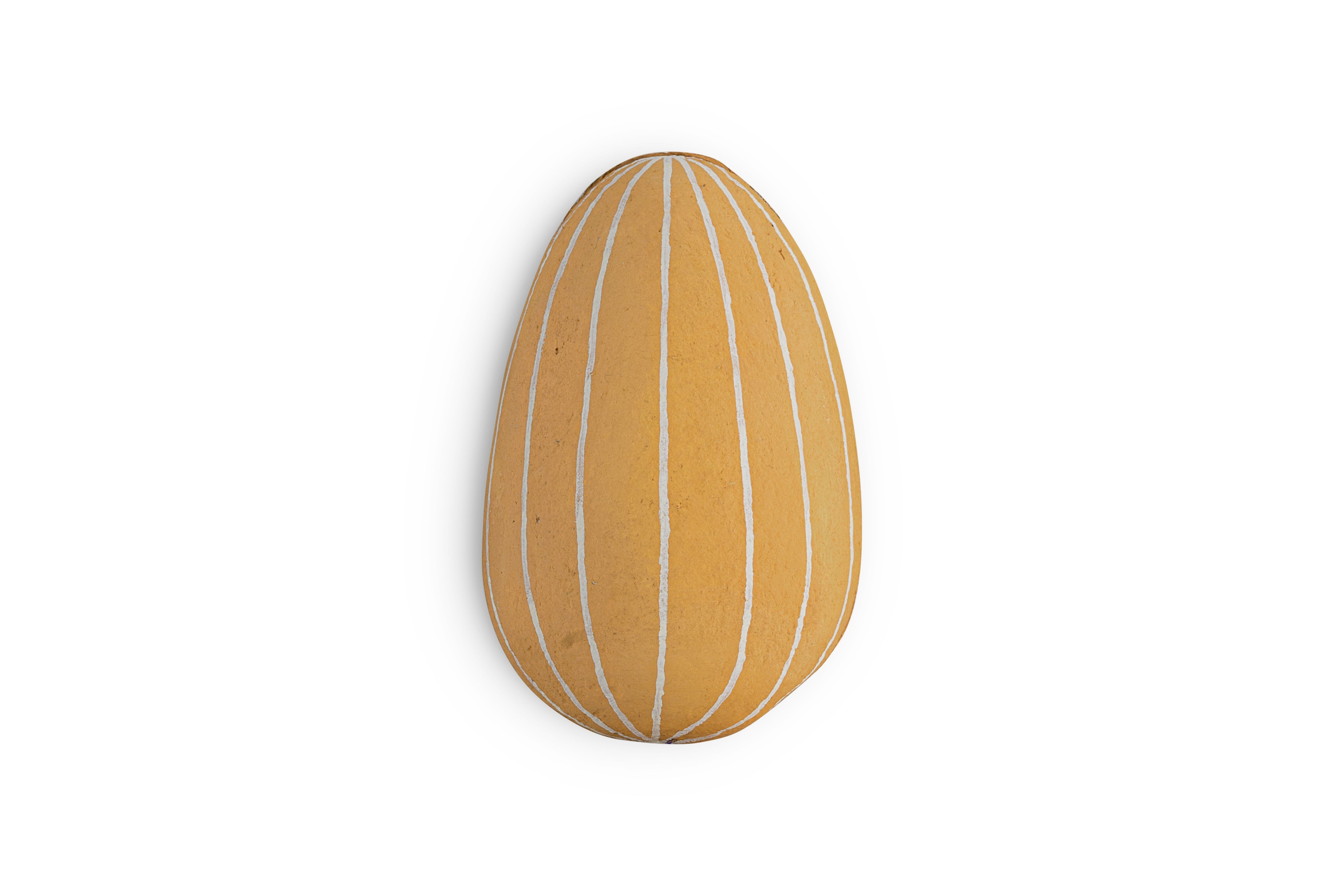 Surya Recycled Cotton Paper Side Opening Egg In Ochre & Cream