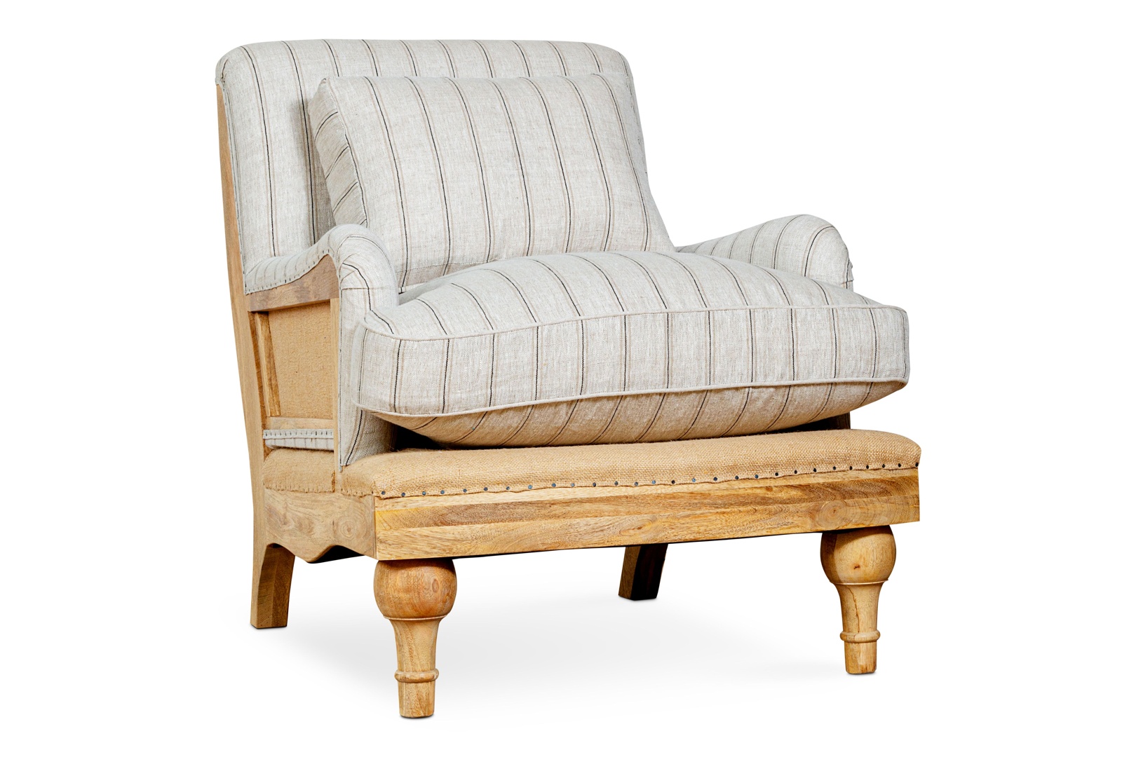 Abe Deconstructed Stripe Linen Armchair