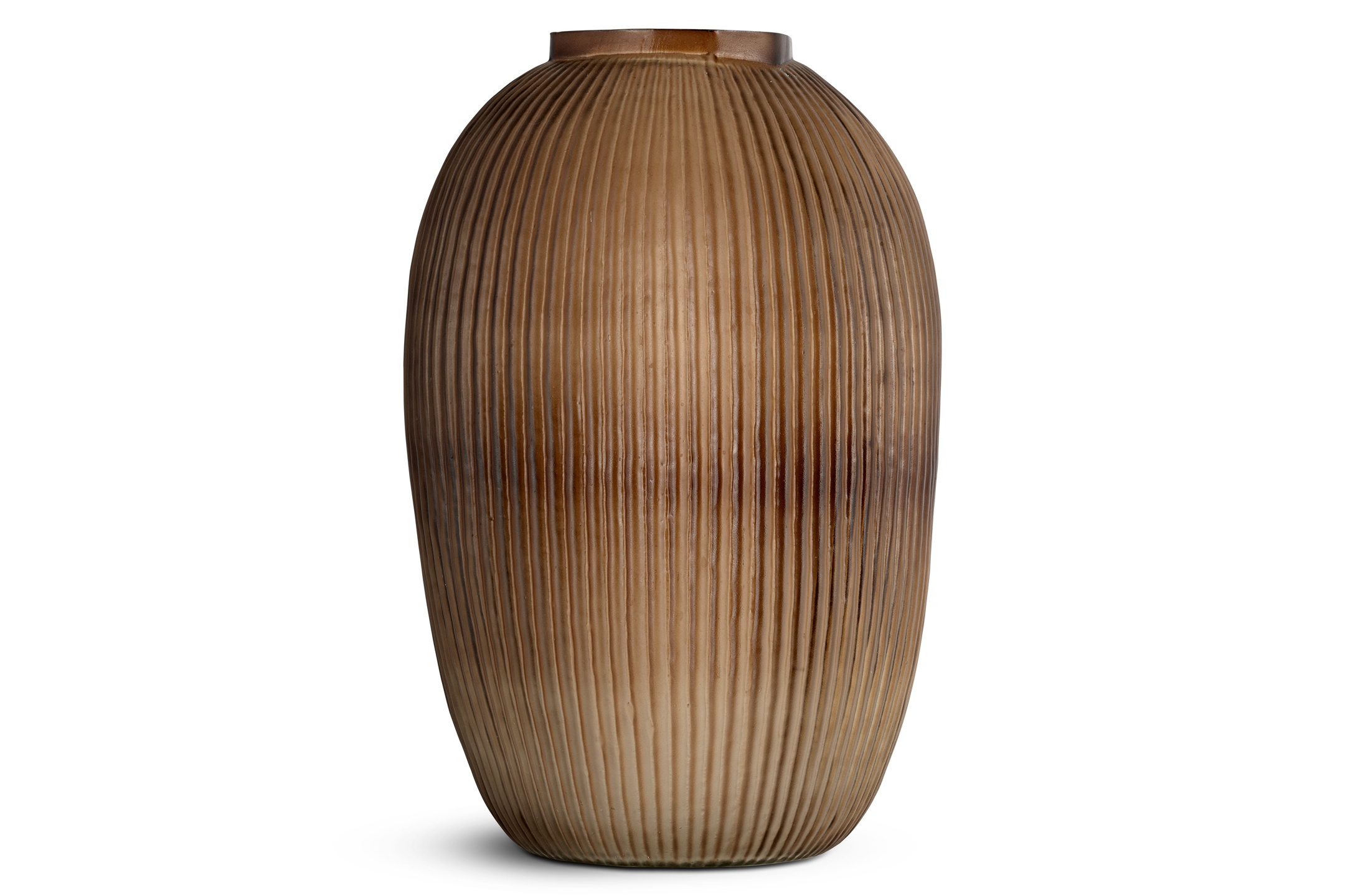 Linsy Ribbed Glass Vase Small