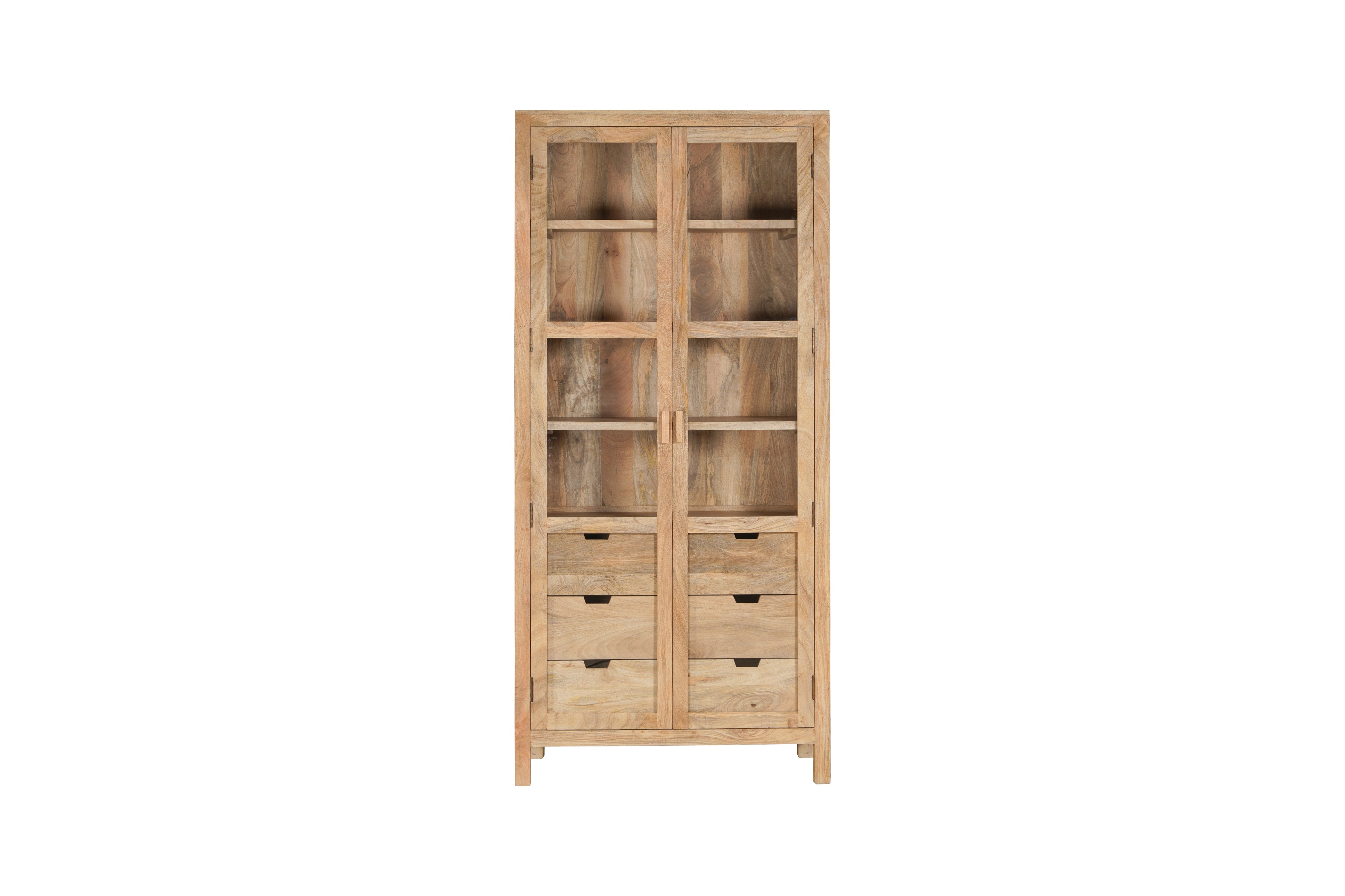 Artha Mango Wood & Glass Tall Cabinet