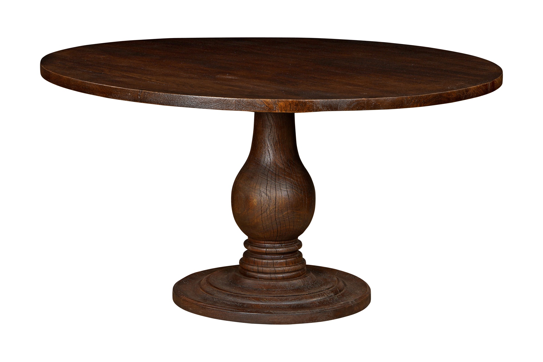 Laya Carved Wood Dining Table Chocolate Brown Large