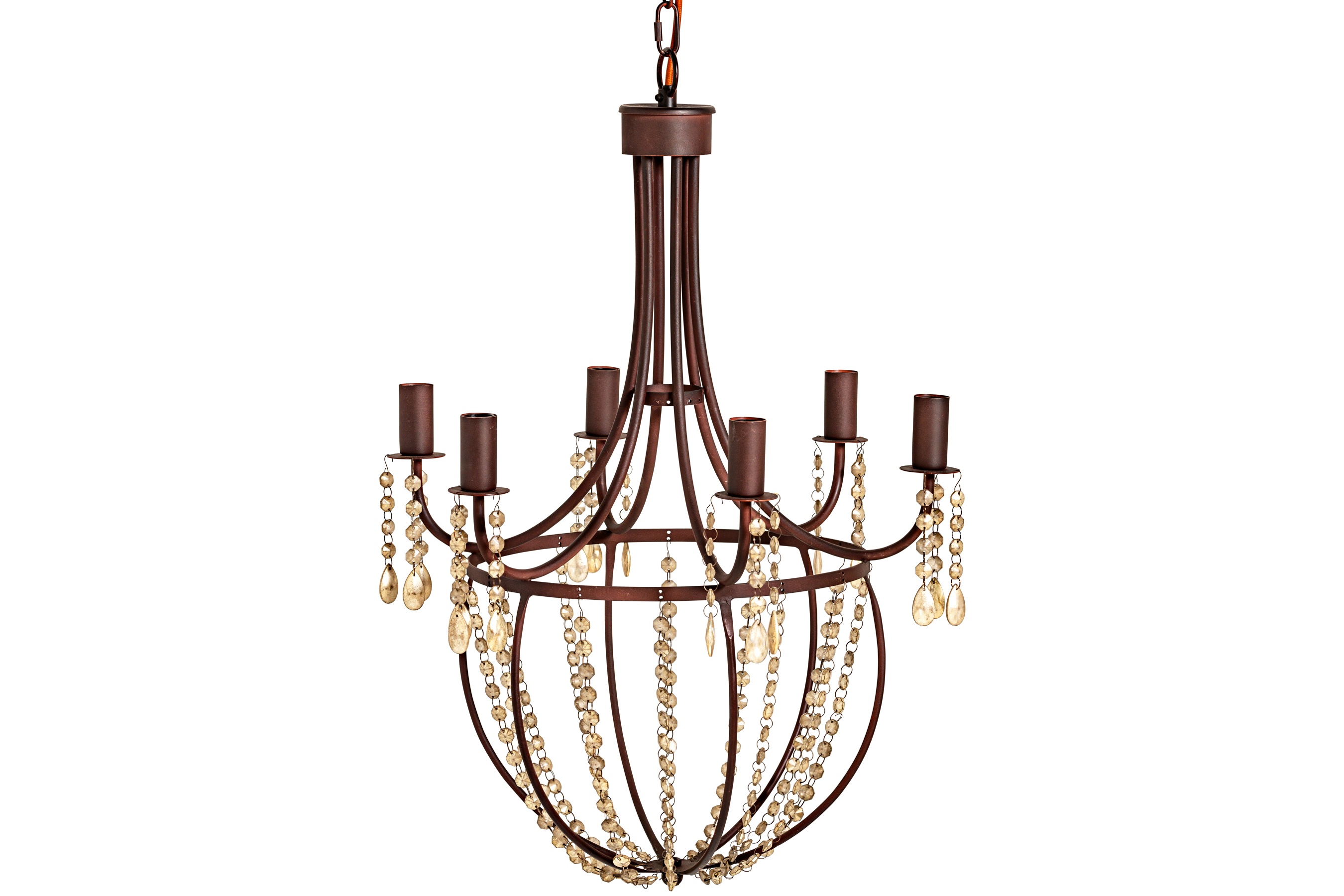 Naavia Rustic Iron & Crystal Chandelier