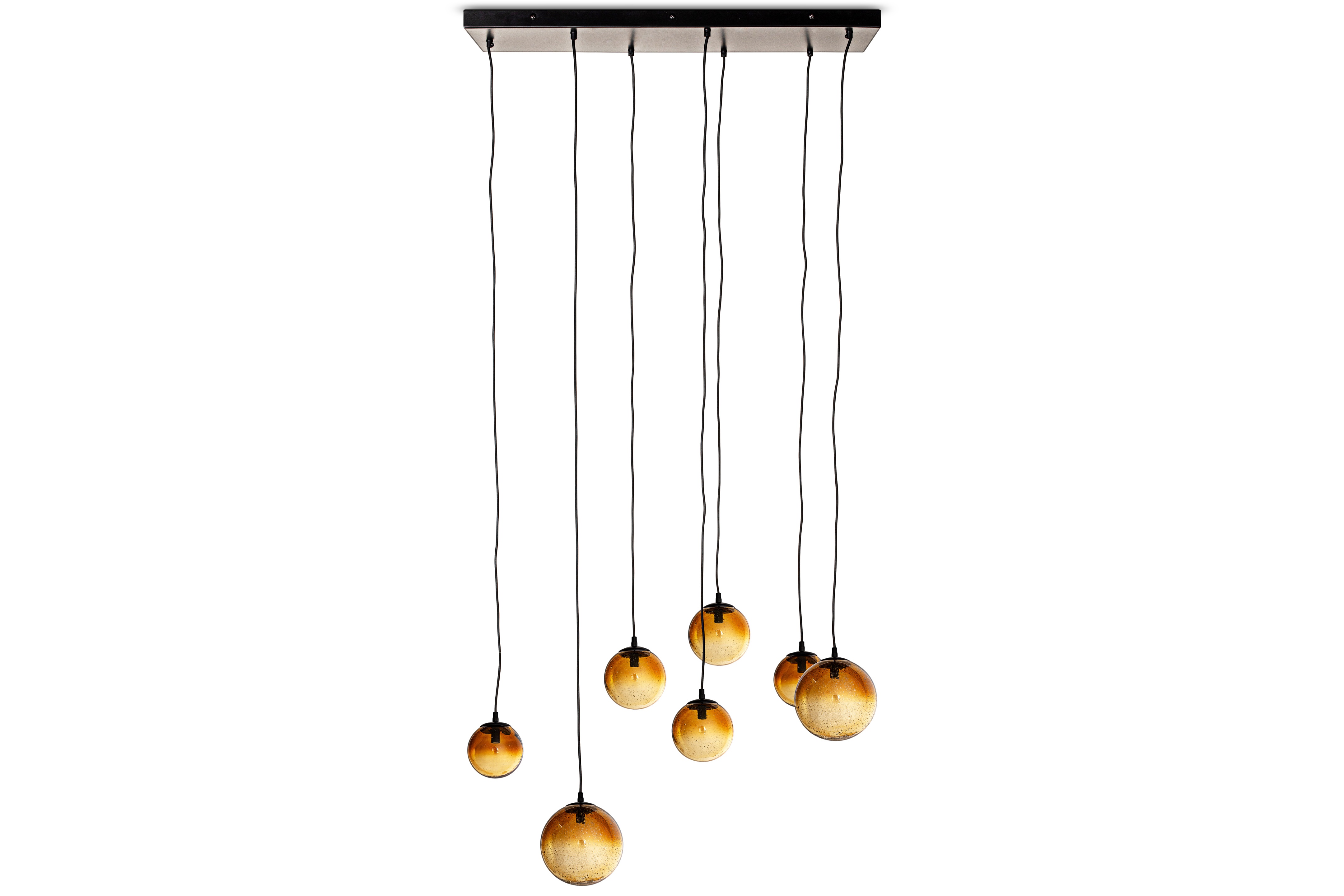 Jerami Recycled Glass Linear Statement Chandelier Caramel