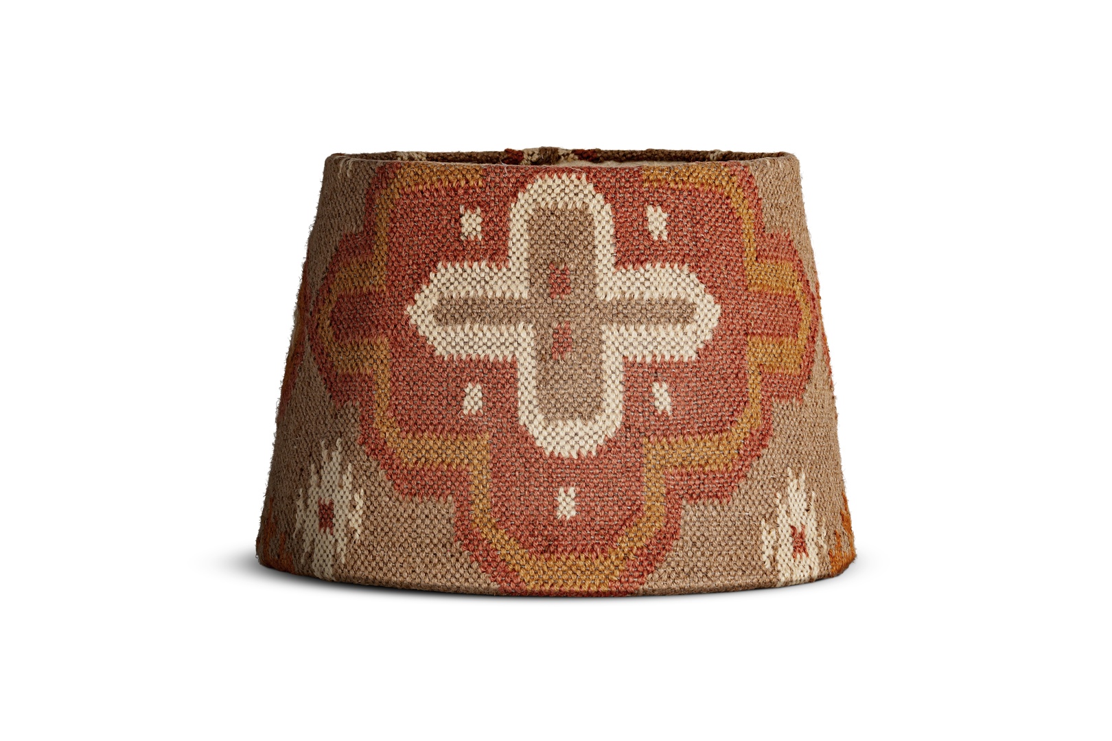 Yatra Jute Kilim Lampshade In Rust & Natural Large