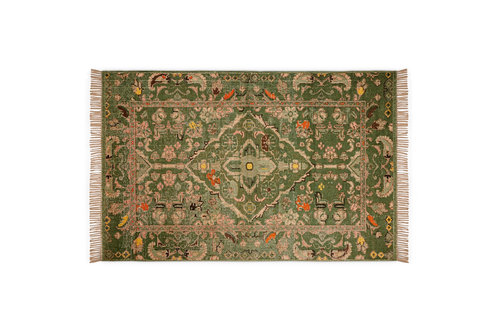 Okuta Jute Heirloom Rug Olive Green 150 X 240cm