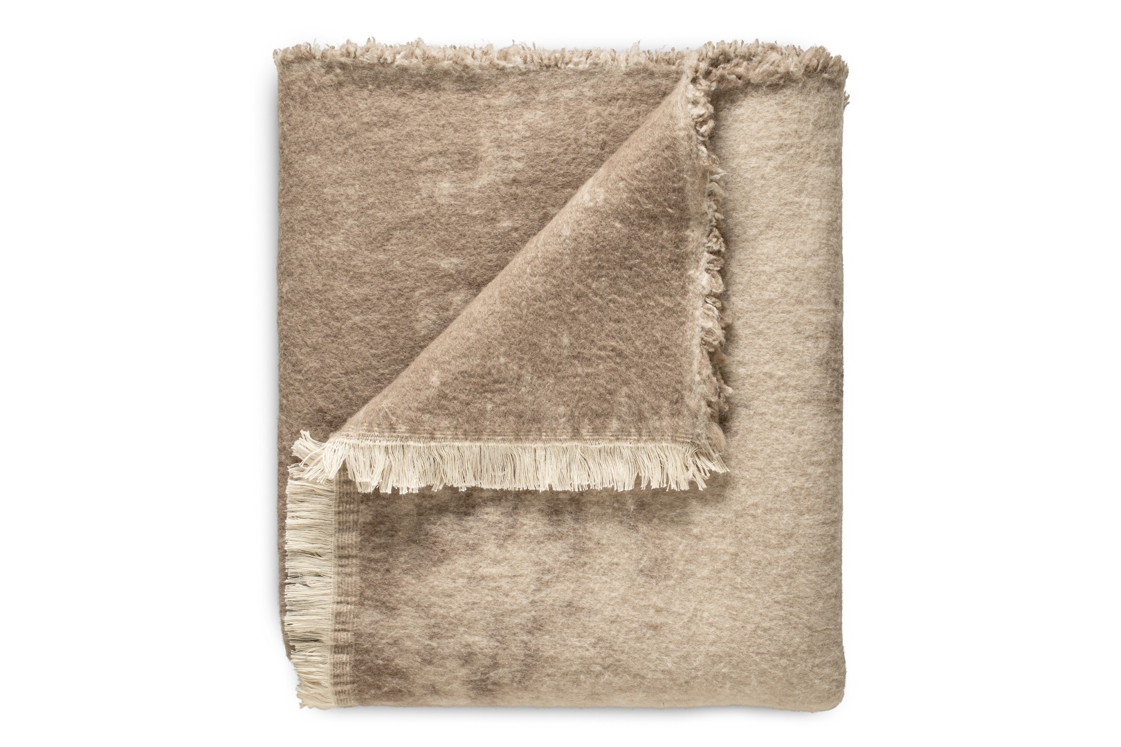 Kambali Disressed Wool Jacquard Throw in Natural