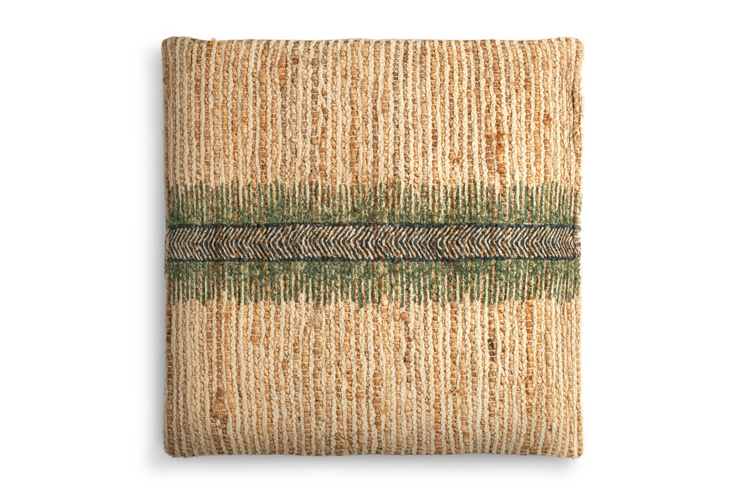 Zairya Jute & Cotton Cushion Cover Sea Foam