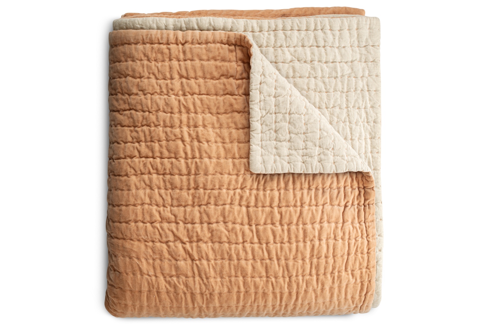 Nidra Velvet & Linen Bed Quilt Dusty Pink