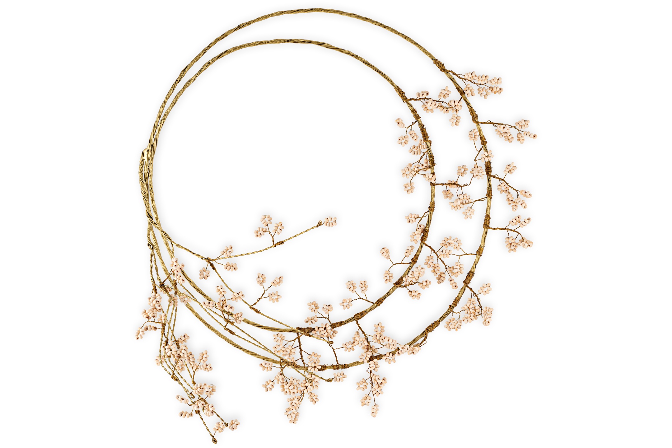 Tanu Layered Mango Wood Beaded Wreath