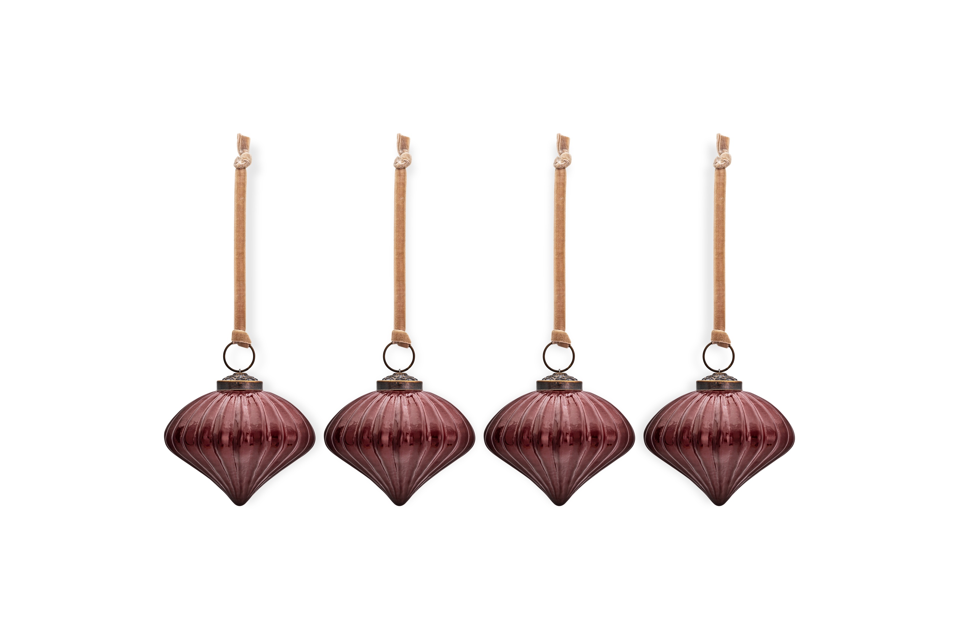 Nagala Baubles in Merlot Set of 4