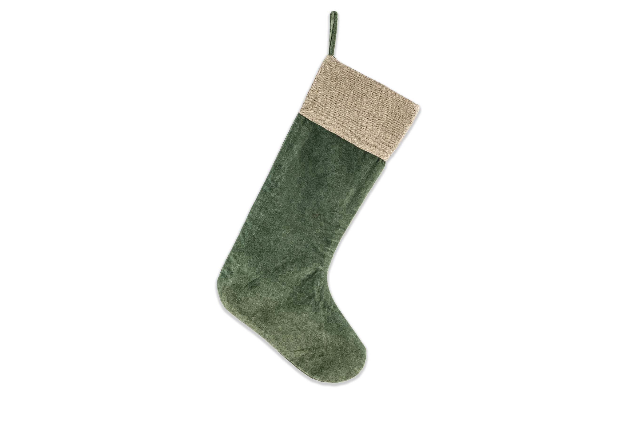 Karru Cotton Velvet Stocking in Forest Green