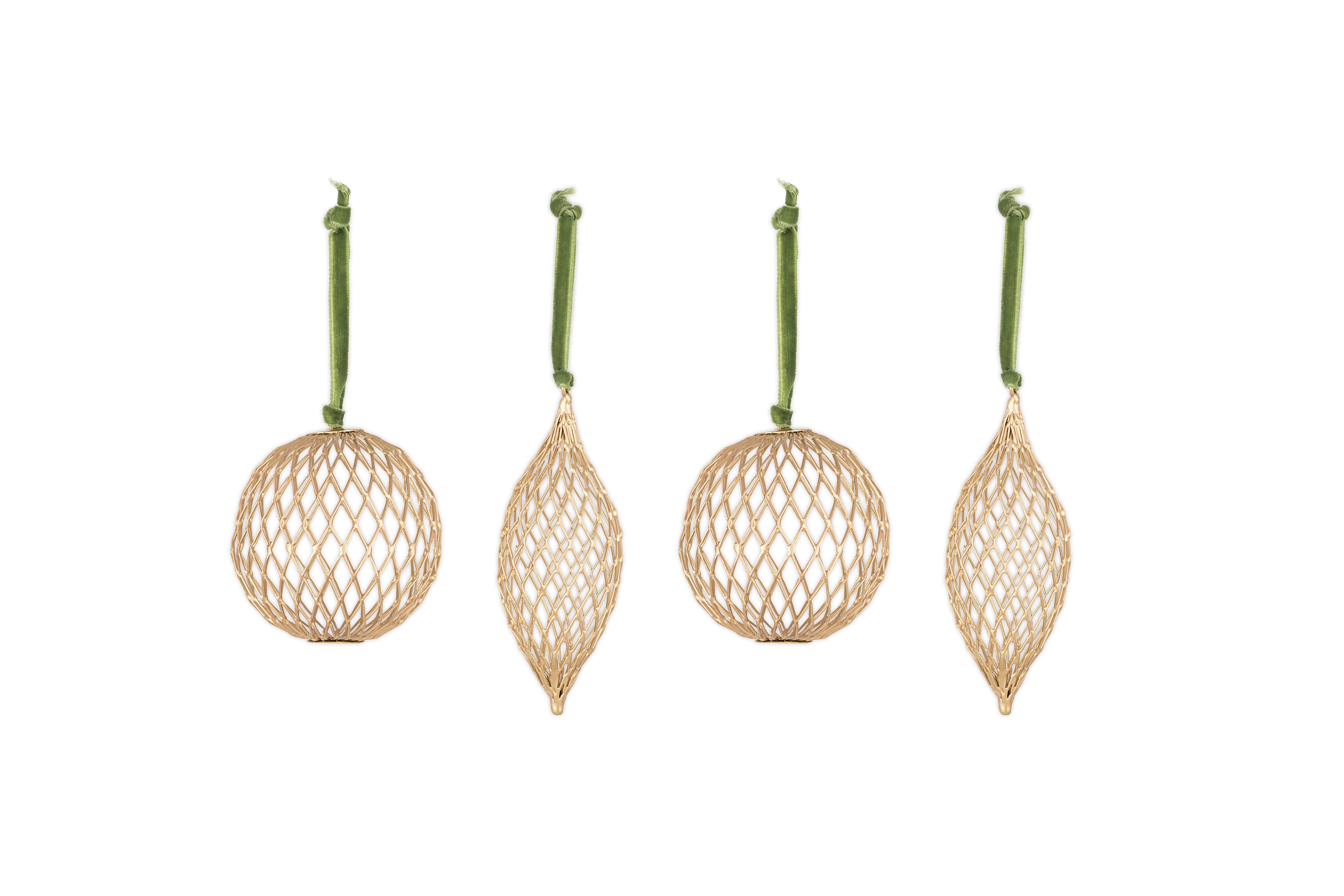 Nirav Wire Baubles in  Brass Set of 4