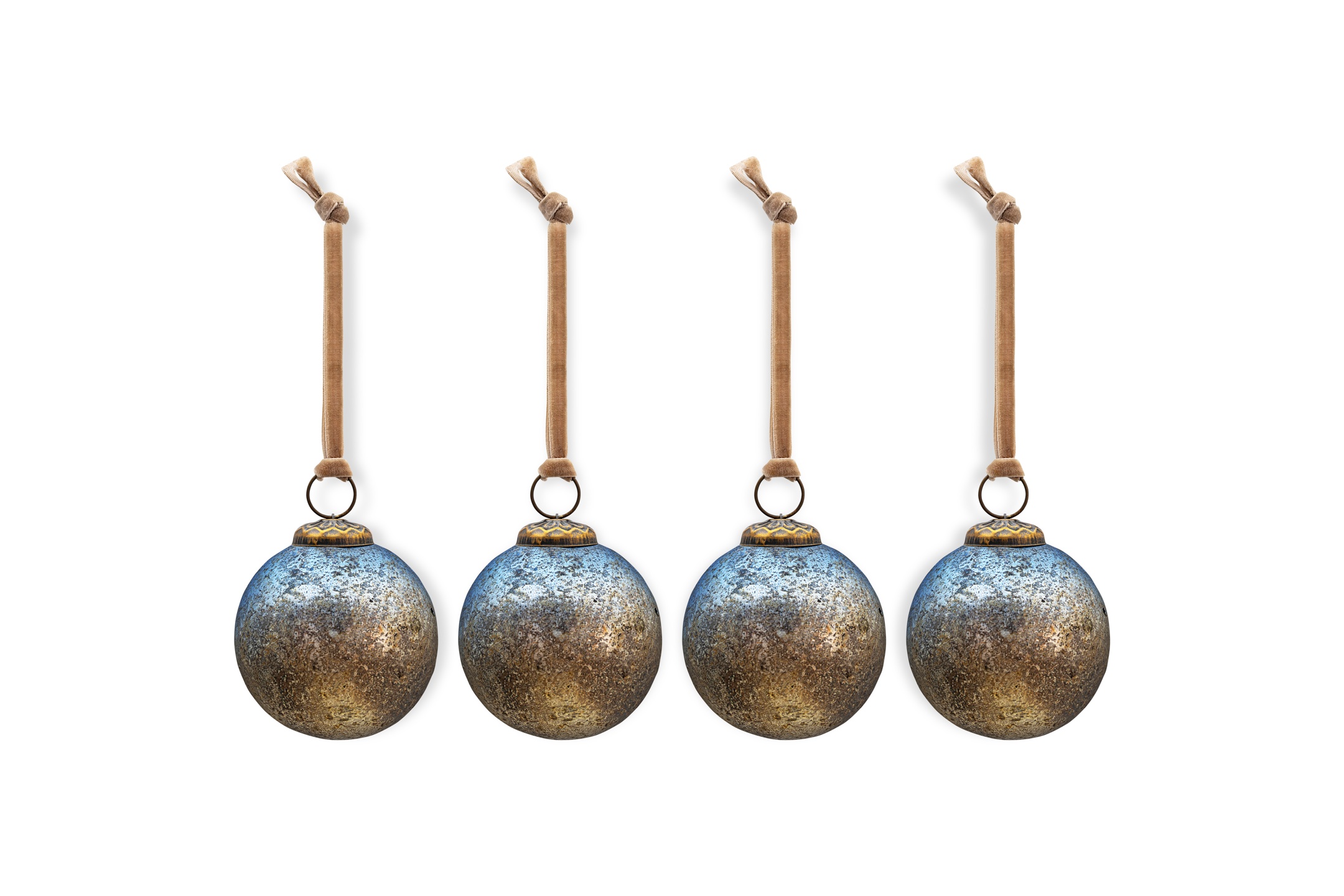 Pasali Baubles in Blue Smoke Set of 4