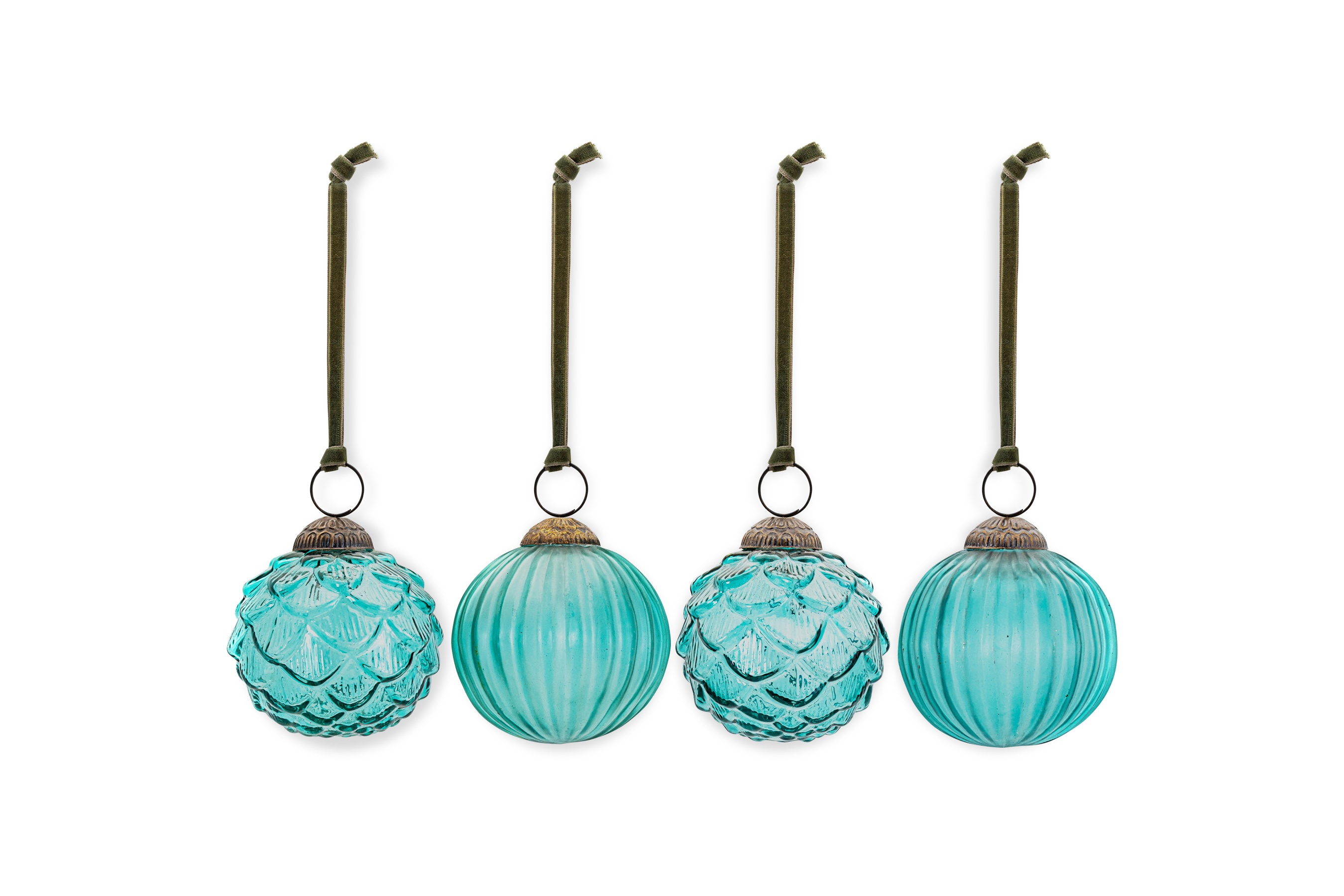Hara Baubles in Antique Teal Set of 4