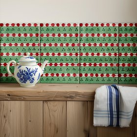 Large cottage style kitchen tiles