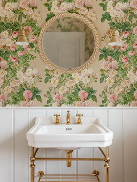 Jardin de Roses Wallpaper (Parchment)