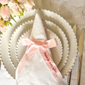 Personalised Satin Ribbon Bow - Baby Pink