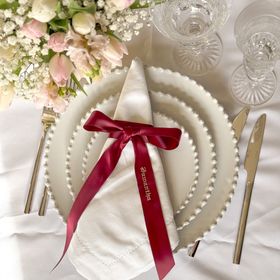 Personalised Satin Ribbon Bow - Burgundy