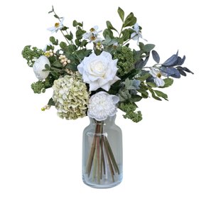 Born In August - Artificial Peridot Flower Bouquet & Vase Set