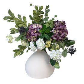 Born In February - Artificial Amethyst Flower Bouquet & Vase Set