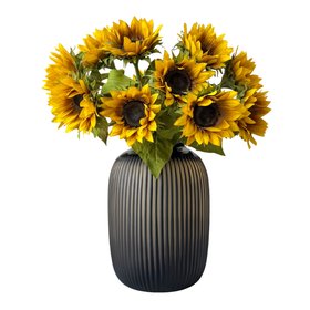 Artificial Yellow Sunflower with Leaves