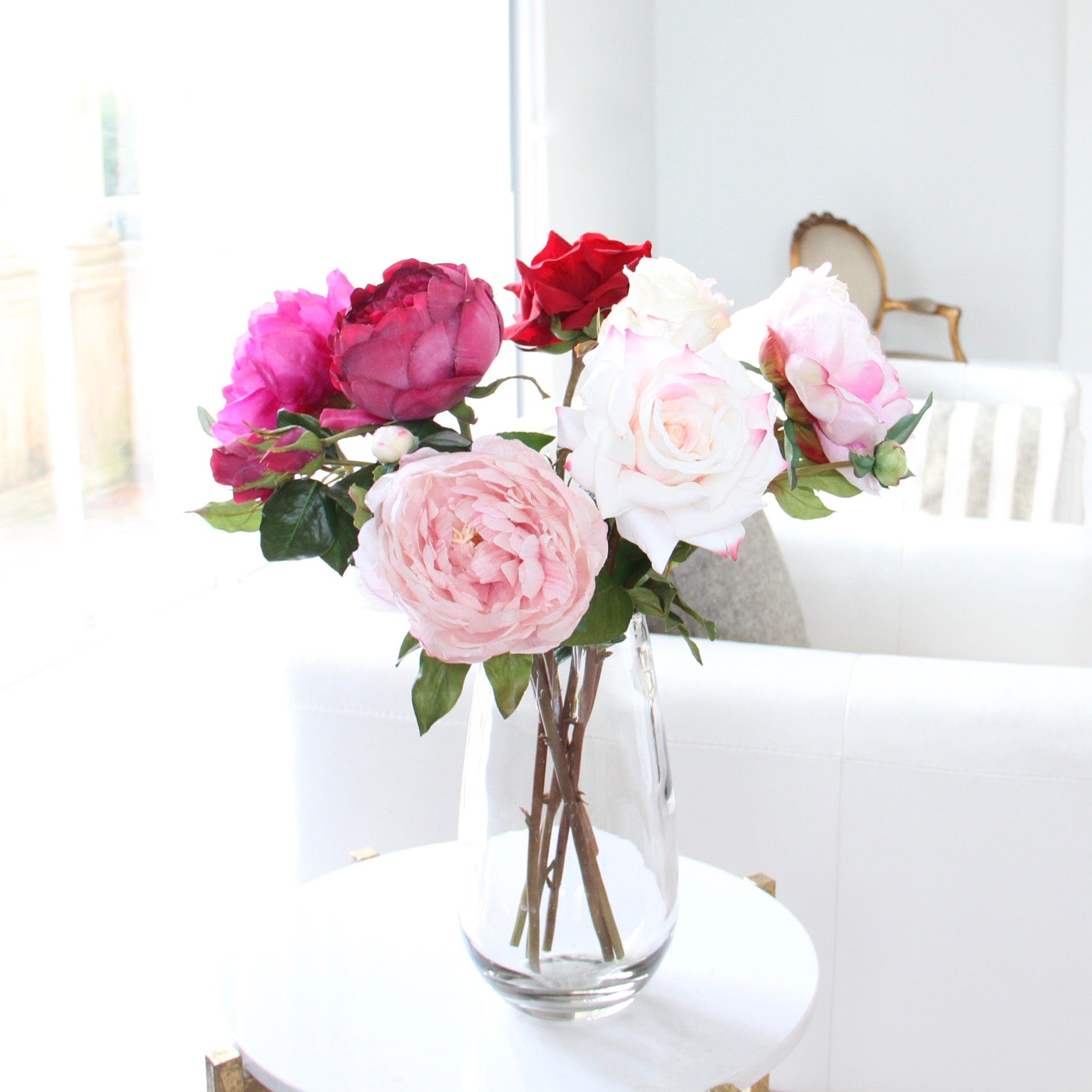 Shades of Love Artificial Rose & Peony Bouquet