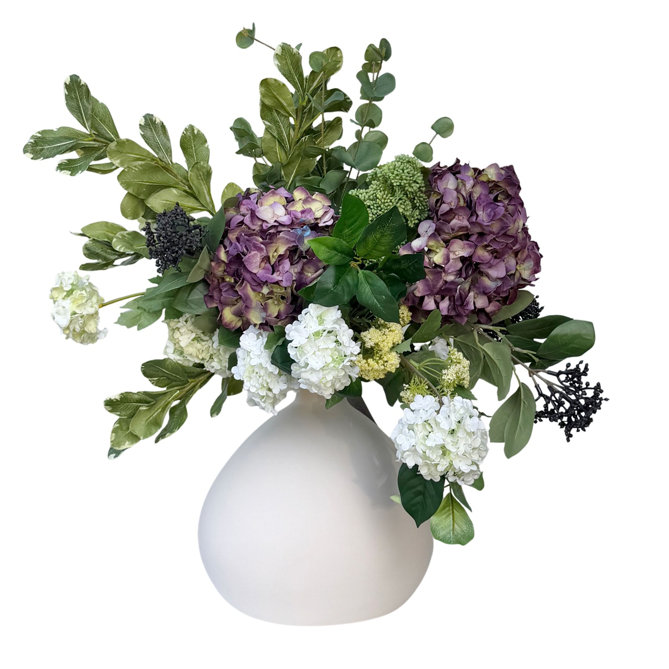 Born In February - Artificial Amethyst Flower Bouquet & Vase Set