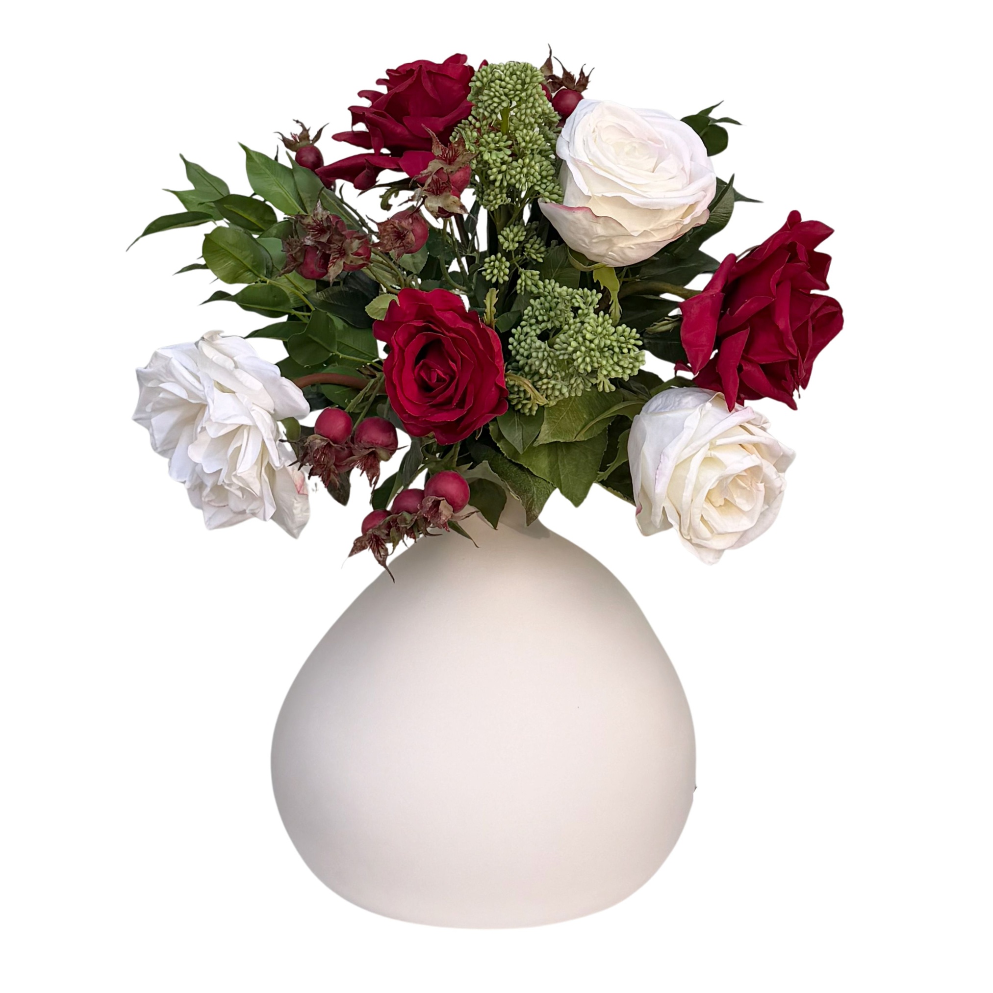 Born in July - Artificial Ruby Flower Bouquet & Vase Set