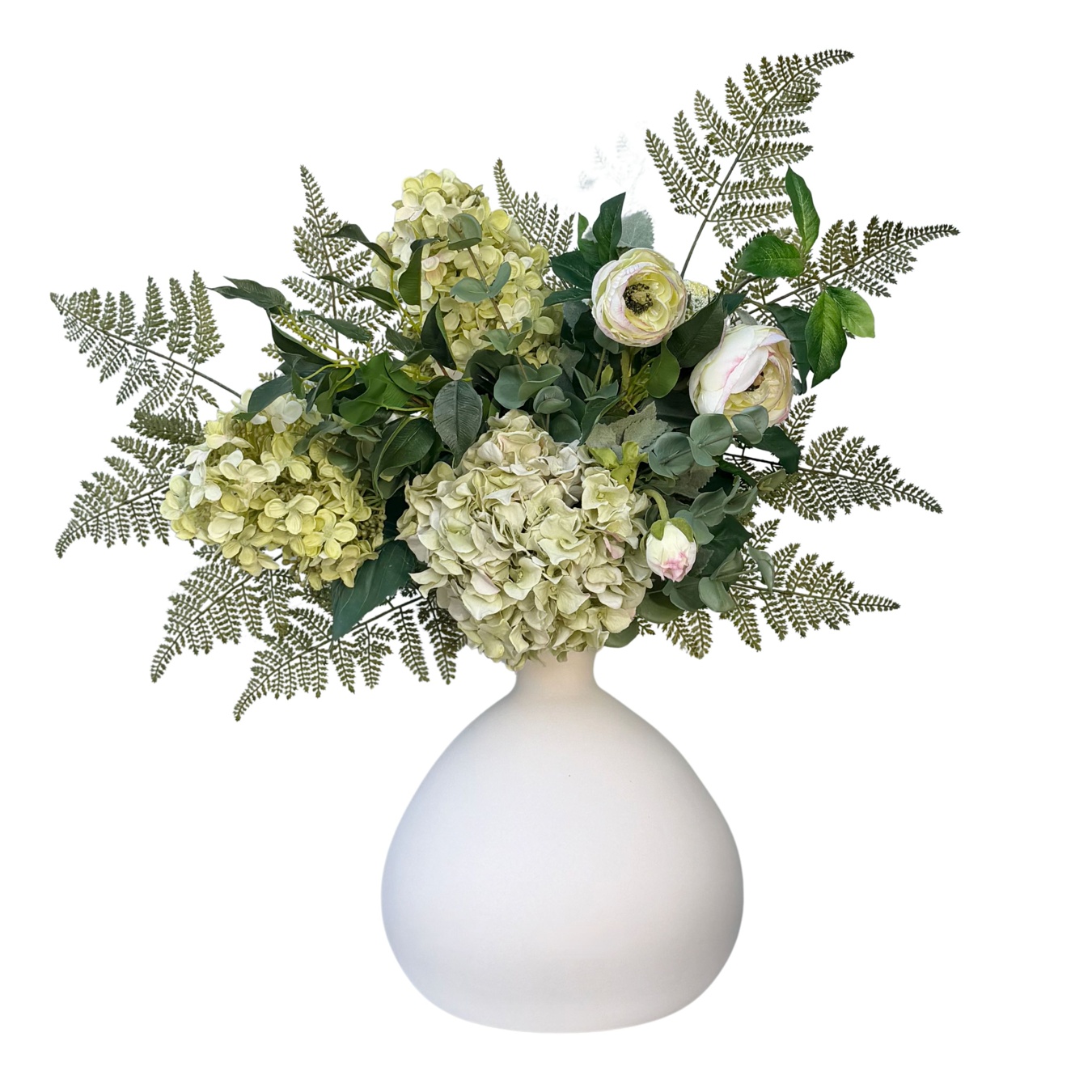 Born In May - Artificial Emerald Flower Bouquet & Vase Set