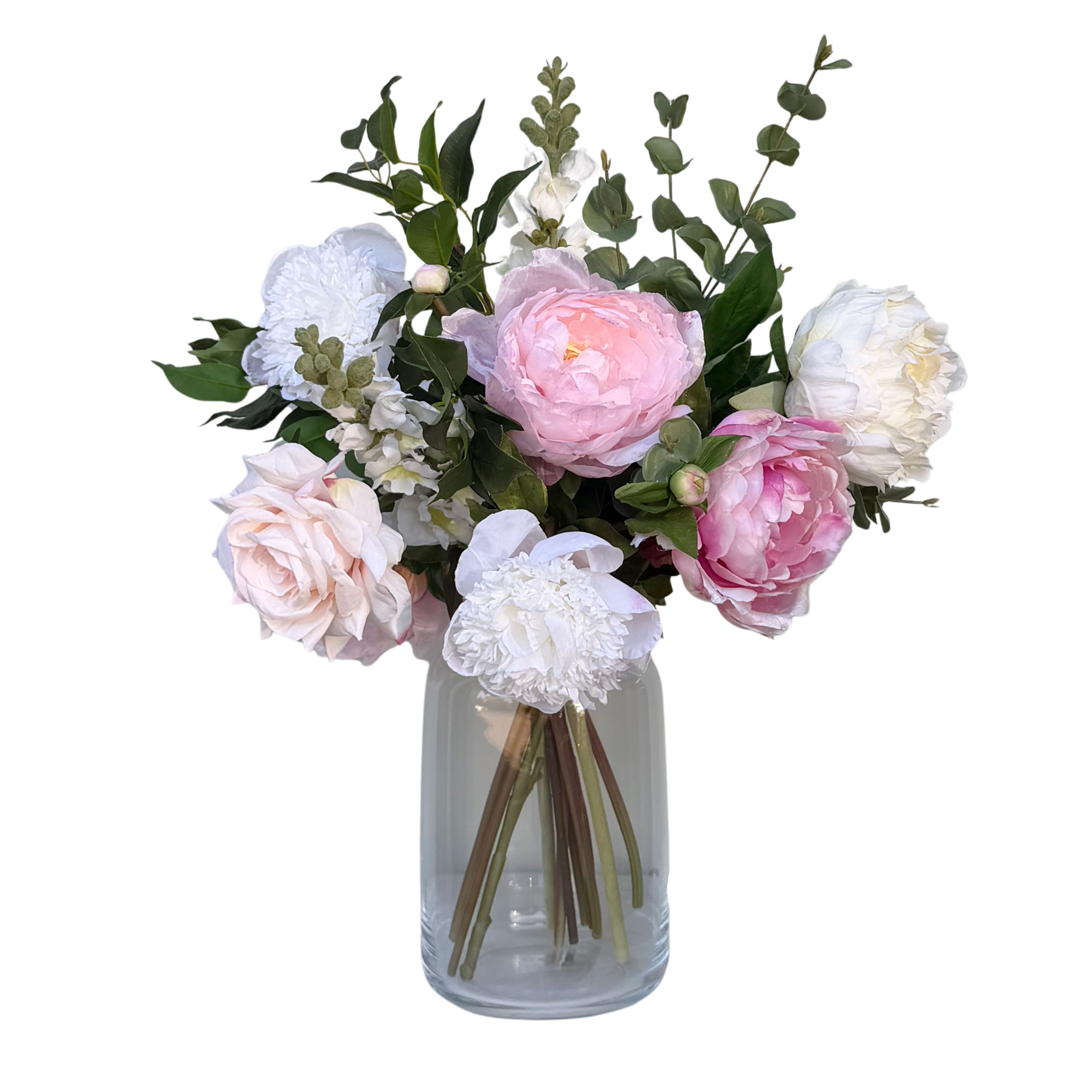 Born In October - Artificial Opal Rose Flower Bouquet & Vase Set
