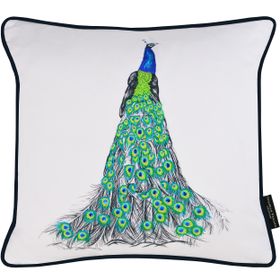 Payne The Peacock Hand Embroidered And Sequined Cushion by Susannah Weiland