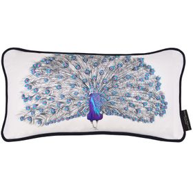 Peacock Hand Embroidered Cushion - Pablo by Susannah Weiland Collections
