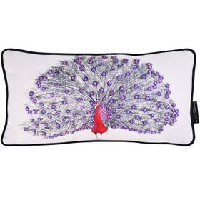 Peacock Hand Embroidered Cushion - Pearson by Susannah Weiland Collections