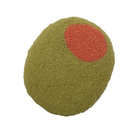 Wool Hooked Olive Cushion