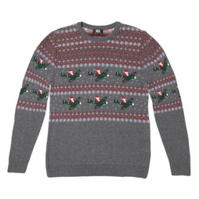 Santa In A Spitfire Grey Fairisle Recycled Jumper
