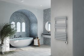 Omeara - Silver Electric Towel Rail H825mm x W500mm 300w Thermostatic WIFI