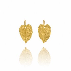 Gold Hazel Leaf Earrings