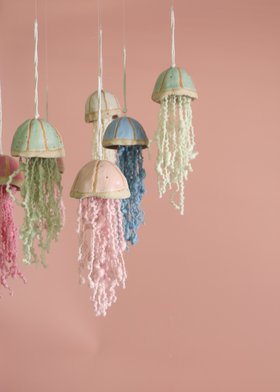 Jellyfish Ceramic Hanging Decoration Stone