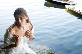 Handmade Ceramic Emerald Turquoise Sterling Silver Jewellery Collection