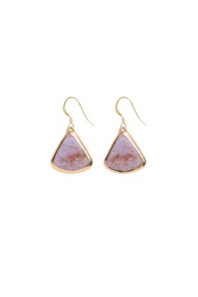 Handmade Teardrop Soft Pink and Gold Earrings Dawn