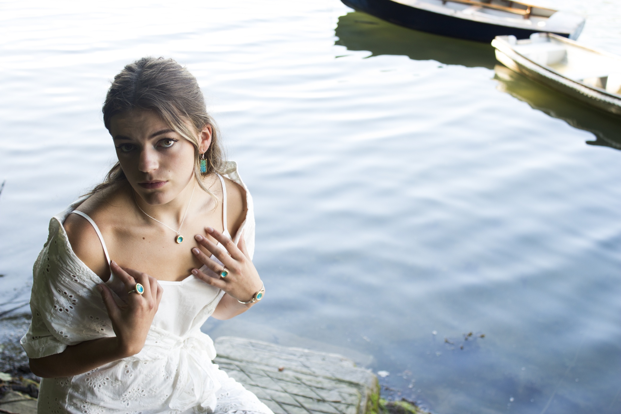 Handmade Ceramic Emerald Turquoise Sterling Silver Jewellery Collection