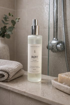 RØT — Ground  Nordic Shower Spray | Cedarwood, Lavender, Lemon Verbena, Ylang Ylang